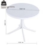 Modern White Round Plastic Table  36 Inch IndoorOutdoor Dining Table & Coffee Table, Lightweight Polypropylene All-Weather Patio Table For Garden, Courtyard, Kitchen, Camping - Image 5