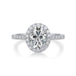 Audrey Large Diamond Ring Luxury Fashion Set Moissanite Silver Ring - Image 3