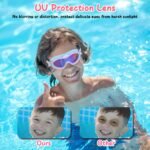 3 Colors Option - 1Pc Kids Swim Goggles With Ear Plugs UV Protection Anti-Fog Leak Proof Wide View Pool Swimming Goggles For Youth Boys Girls Aged 3-16 Years Old Summer Beach Water Park - Image 8
