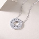 Reciprocating Luxury Fashion Diamond Pendant Necklace Set With Mosan Diamond Silver Ornaments - Image 3