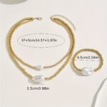 Lxalry Gold Electroplated Layered Jewelry Set, Handmade Necklace & Bracelet Duo, Lightweight 20g Stackable Gift For Everyday Elegance & Evening Glamour - Image 2