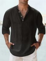 Men's Long-sleeved Breathable Button-down Shirt - Image 7