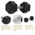 15LB 2 HDRS Rubber Coated Solid Cast Iron Dumbbells, Not Shipped On Weekends - Image 7