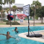 PVC Transparent Board Basket Frame Adjustable 115-135cm Basketball Stand