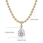 Wish Light - A Fashionable And Trendy Diamond Jewelry Necklace Pendant Set With Pear-shaped Moissanite S925 Sterling Silver And Gold Plating - Image 5