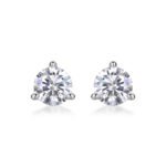 Freeze Frame Luxury Fashion Diamond Earrings Stud Set With Mosan Diamond Silver Jewelry - Image 2