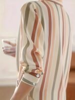 Ladies' Long-sleeved Striped Printed Versatile Casual Shirt - Image 5