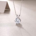 Romantic Mark Luxury Fashion Diamond Pendant Necklace Set With Mosan Diamond Silver Ornaments - Image 3