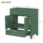30 Inch Bathroom Vanity Without Top, Solid Wood Frame Bathroom Storage Cabinet With Soft Close Door, Frame Only Bathroom Storage Cabinet, Vintage Style, Green - Image 7