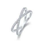 Double Band Diamond Ring Luxury Fashion Set Moissanite Silver Ring