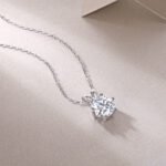 Romantic Mark Luxury Fashion Diamond Pendant Necklace Set With Mosan Diamond Silver Ornaments - Image 4