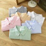 Men's Cotton Casual Striped Oxford Long-sleeved Shirt - Image 3