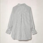 Women's Casual Striped Long Sleeve Shirt With Button-Down Collar & Knit Cuff Detail - Classic Spring&Fall Blouse - Image 4