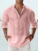 Men's Long-sleeved Breathable Button-down Shirt - Image 3