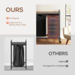 Laundry Hamper With 3 Pull-Out Removable Laundry Bags Clothing Sorter With Shelf And Wheels Adjustable Feet, 3 X 8.6 Gallons - Image 8