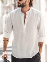 Men's Long-sleeved Breathable Button-down Shirt - Image 2