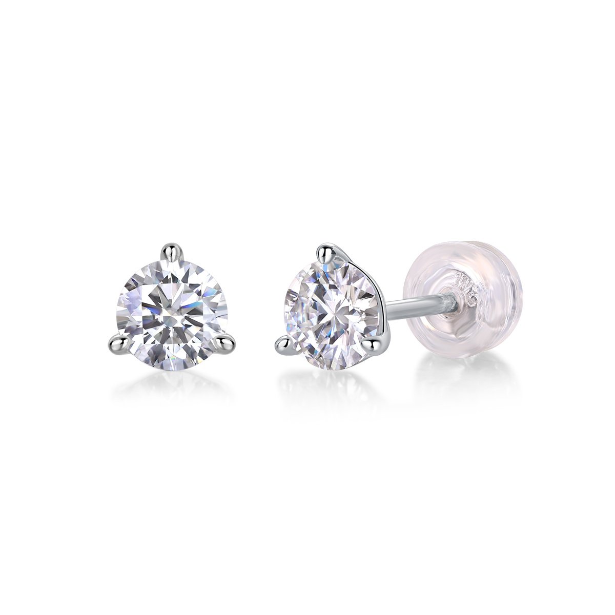 73b08518-d2d2-4320-9a2c-3c4b08068e0f.jpg Freeze Frame Luxury Fashion Diamond Earrings Stud Set With Mosan Diamond Silver Jewelry - Image 1