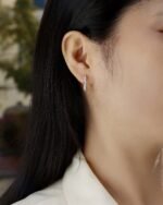 Highlight - S925 Moissanite Sterling Silver Earrings With Platinum-plated Stud Earrings, Fashionable, Trendy And Affordable Diamond Jewelry - Image 6