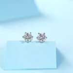 Classic Six-prong Moissanite Silver Earrings Luxury Fashion Diamond Stud Earrings - Image 5