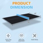 7 X4ft Black Mid-Size Ping Pong Conversion Top Foldable & Portable Table Tennis Table Top For Indoor Games - Image 3
