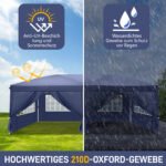 3X6m Blue Right Angle Unfounded Folding Shed Oxford Cloth Spray Coated Iron Pipe - Image 2