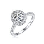 Audrey Large Diamond Ring Luxury Fashion Set Moissanite Silver Ring - Image 4