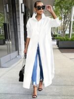 Long-sleeved Casual Shirts And Dresses With Multiple Wear Methods.