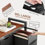 Laundry Hamper With 3 Pull-Out Removable Laundry Bags Clothing Sorter With Shelf And Wheels Adjustable Feet, 3 X 8.6 Gallons - Image 7