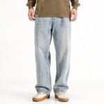 Men's Washed Distressed Straight Loose Straight Jeans - Image 4