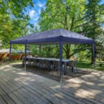 3X6m Blue Right Angle Unfounded Folding Shed Oxford Cloth Spray Coated Iron Pipe - Image 4