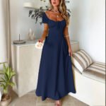 Women's Bohemian Backless Maxi Dress Flowy Ruffled Beach Dress With Adjustable Belt Summer Vacation Boho Dress For Casual Outings - Image 10