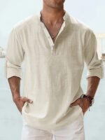 Men's Long-sleeved Breathable Button-down Shirt