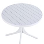 Modern White Round Plastic Table  36 Inch IndoorOutdoor Dining Table & Coffee Table, Lightweight Polypropylene All-Weather Patio Table For Garden, Courtyard, Kitchen, Camping - Image 8
