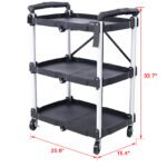Iron Plastic Folding Service Cart - Image 2