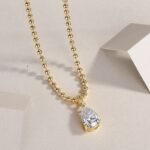 Wish Light - A Fashionable And Trendy Diamond Jewelry Necklace Pendant Set With Pear-shaped Moissanite S925 Sterling Silver And Gold Plating - Image 7