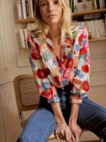 Women's Shirt Long Sleeved Shirt Casual Printed Flower Shirt - Image 2
