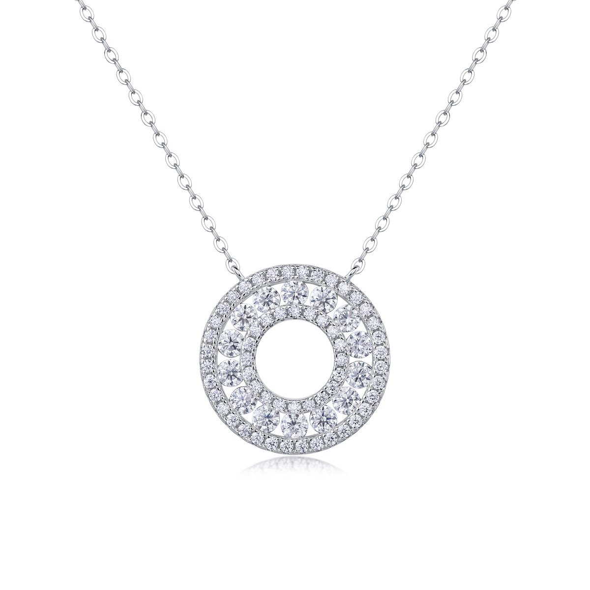 b291b4f0-1663-4be1-ac67-b6656d715459.jpg Reciprocating Luxury Fashion Diamond Pendant Necklace Set With Mosan Diamond Silver Ornaments - Image 1