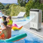 VEVOR Evaporative Air Cooler, 2100 CFM, Oscillating Swamp Cooler With Adjustable 3 Speeds And 12 H Timer, 7 Gal Portable Air Cooler For 750 Sq.ft, Indoor Outdoor Use - Image 2