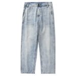 Men's Washed Distressed Straight Loose Straight Jeans - Image 5