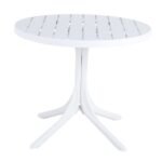 Modern White Round Plastic Table  36 Inch IndoorOutdoor Dining Table & Coffee Table, Lightweight Polypropylene All-Weather Patio Table For Garden, Courtyard, Kitchen, Camping - Image 7