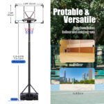 TotheCORE Basketball Stand 5.25-8.53 Ft Adjustable Portable Basketball Hoop & Goal With PC Backplate, Large Base And Wheels - Image 3