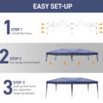 3X6m Blue Right Angle Unfounded Folding Shed Oxford Cloth Spray Coated Iron Pipe - Image 7