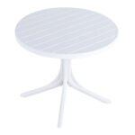 Modern White Round Plastic Table  36 Inch IndoorOutdoor Dining Table & Coffee Table, Lightweight Polypropylene All-Weather Patio Table For Garden, Courtyard, Kitchen, Camping - Image 2
