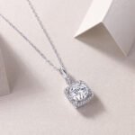 Innocent Mary Luxury Fashion Diamond Pendant Necklace Set With Mosan Diamond Silver Ornaments - Image 4