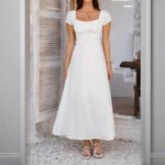 Women's Bohemian Backless Maxi Dress Flowy Ruffled Beach Dress With Adjustable Belt Summer Vacation Boho Dress For Casual Outings - Image 6