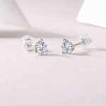 Freeze Frame Luxury Fashion Diamond Earrings Stud Set With Mosan Diamond Silver Jewelry - Image 3