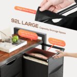 Laundry Hamper With 3 Pull-Out Removable Laundry Bags Clothing Sorter With Shelf And Wheels Adjustable Feet, 3 X 8.6 Gallons - Image 5