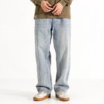 Men's Washed Distressed Straight Loose Straight Jeans - Image 2