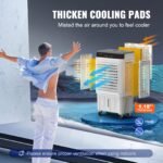 VEVOR Evaporative Air Cooler, 2100 CFM, Oscillating Swamp Cooler With Adjustable 3 Speeds And 12 H Timer, 7 Gal Portable Air Cooler For 750 Sq.ft, Indoor Outdoor Use - Image 4