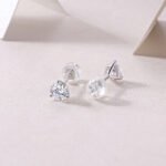 Freeze Frame Luxury Fashion Diamond Earrings Stud Set With Mosan Diamond Silver Jewelry - Image 4